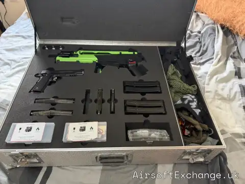 G36C and M1911 backwater gas blow back, lots of extras Metal case Included