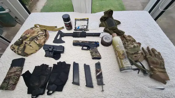 GAS 6mm Airsoft Pistol - Two Tone Blue + EXTRAS