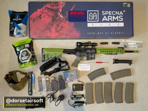 Specna Arms Flex SA-F02 Half Tan Two Tone Airsoft replica gun – Bundle
