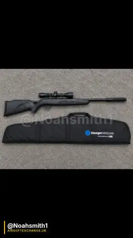Stoeger Black Airsoft Rifle with Scope and Carry Case