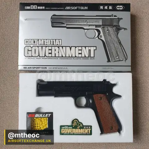 VINTAGE Tokyo Marui Colt Government M1911A1 Auto – First Edition Pre-HG (Late 80s) – Pristine Boxed Collector's Piece