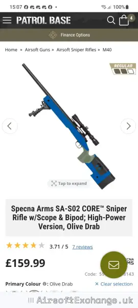 Special arms sa 02 core sniper rifle with scope & bi pod high power version 2 tone