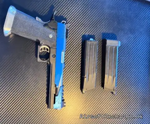WE Force Hi-Capa IRex Type C Blue 6mm Gas Blow Back Pistol RIF GBB