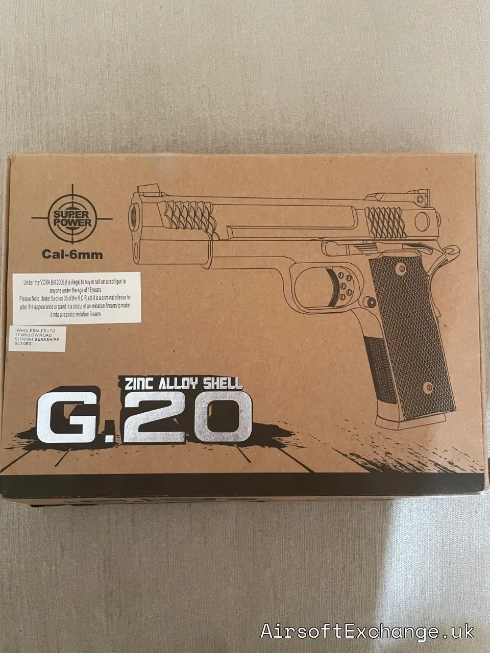Super Power G.20 6mm Spring Airsoft Pistol – Two Tone Blue – Zinc Alloy Shell
