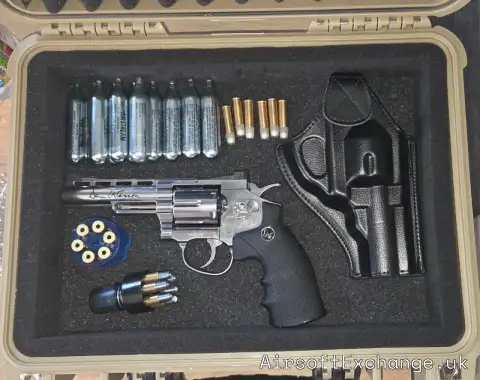 ASG Dan Wesson CO2 Airsoft Revolver - 6" Barrel - Chrome 'Stainless'