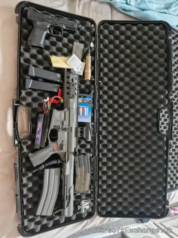 2x g&g arp556's also 2x canik tp9's and viper body vest with all in pics
