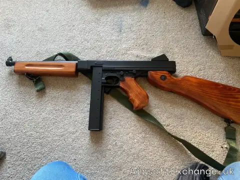 cyma Thompson submachine gun with real wood