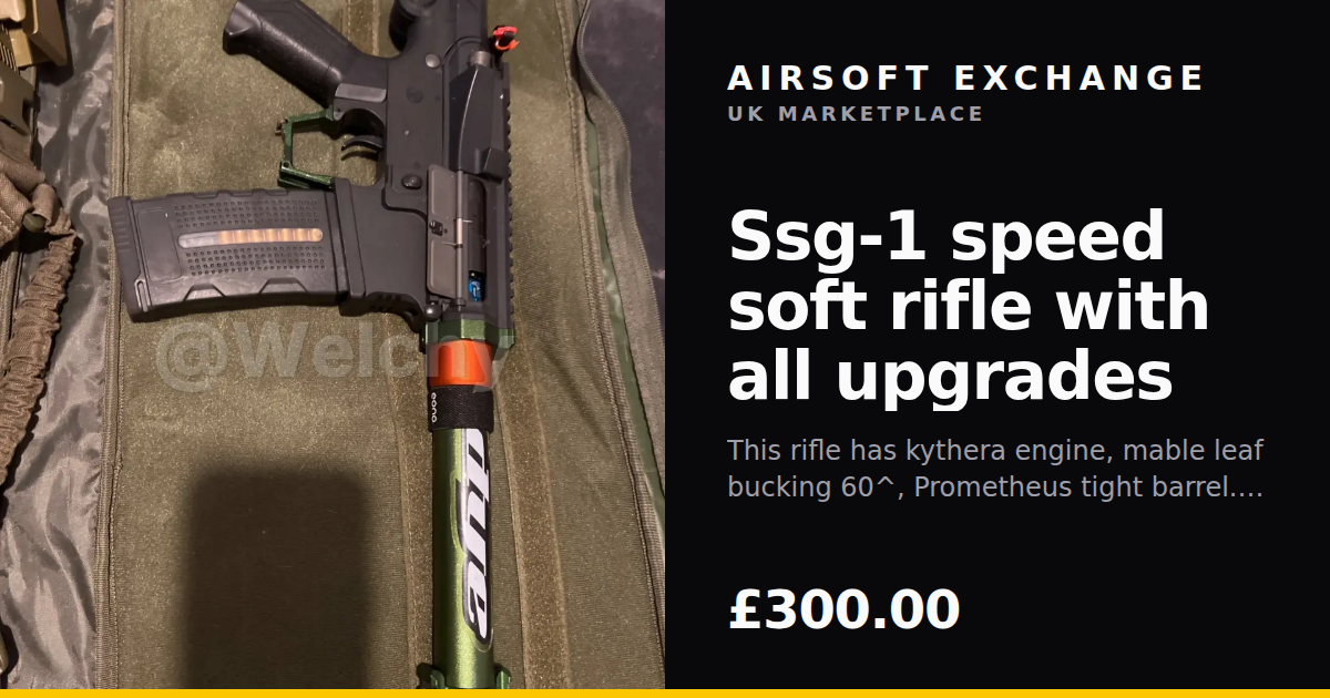 Typewriter Gun Ssg-1 speed soft rifle with all upgrades - Airsoft Exchange